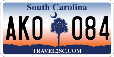 SC license plate AKO084