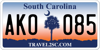 SC license plate AKO085