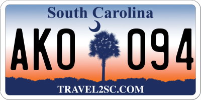 SC license plate AKO094