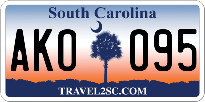 SC license plate AKO095