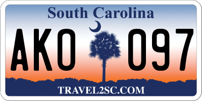 SC license plate AKO097