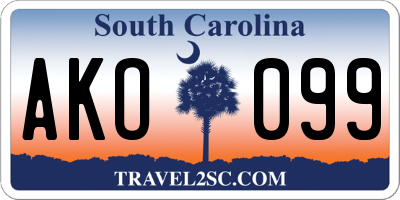 SC license plate AKO099