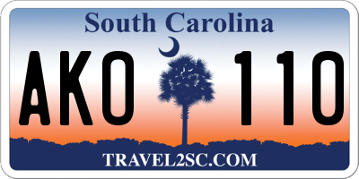 SC license plate AKO110