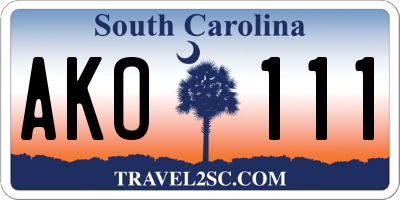 SC license plate AKO111