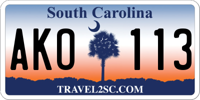 SC license plate AKO113