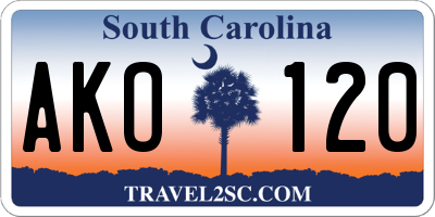 SC license plate AKO120