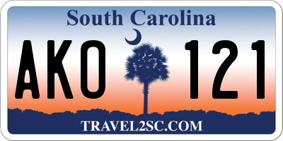SC license plate AKO121