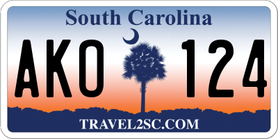 SC license plate AKO124
