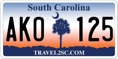 SC license plate AKO125