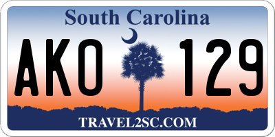 SC license plate AKO129