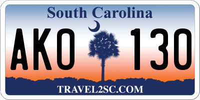 SC license plate AKO130