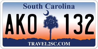 SC license plate AKO132