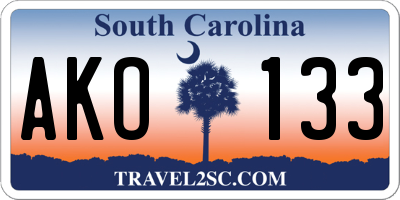 SC license plate AKO133