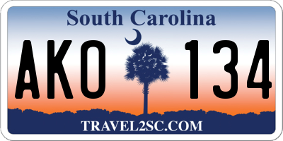 SC license plate AKO134
