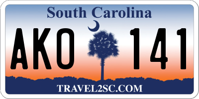SC license plate AKO141