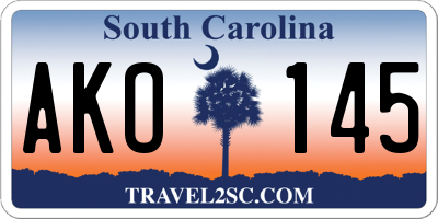 SC license plate AKO145