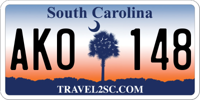SC license plate AKO148
