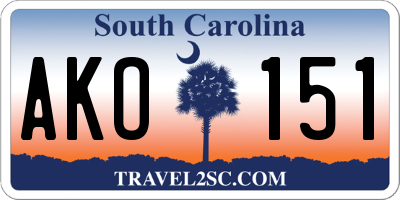 SC license plate AKO151