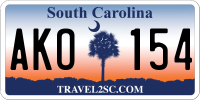 SC license plate AKO154
