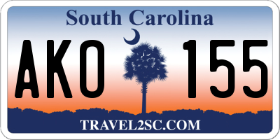 SC license plate AKO155