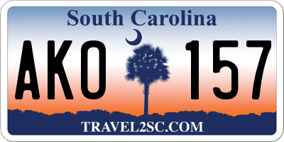SC license plate AKO157