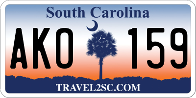 SC license plate AKO159