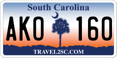 SC license plate AKO160