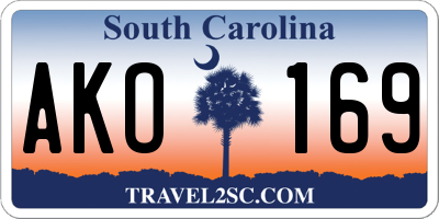 SC license plate AKO169