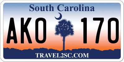 SC license plate AKO170
