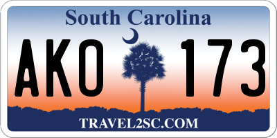 SC license plate AKO173