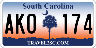 SC license plate AKO174