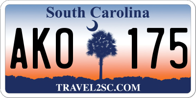 SC license plate AKO175