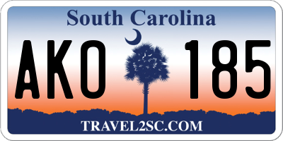 SC license plate AKO185