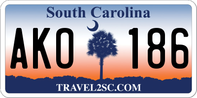 SC license plate AKO186
