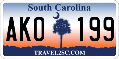 SC license plate AKO199