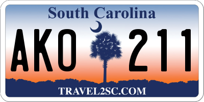SC license plate AKO211