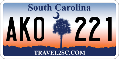 SC license plate AKO221