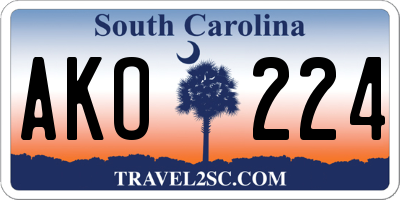 SC license plate AKO224