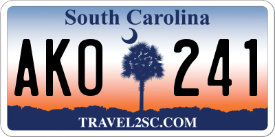 SC license plate AKO241