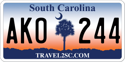 SC license plate AKO244