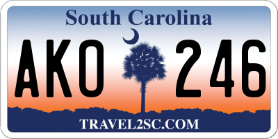 SC license plate AKO246