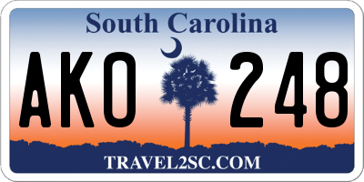 SC license plate AKO248