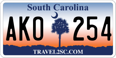 SC license plate AKO254