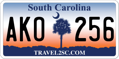 SC license plate AKO256