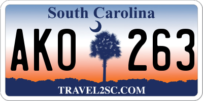 SC license plate AKO263
