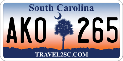 SC license plate AKO265