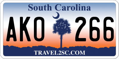 SC license plate AKO266