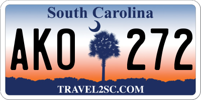 SC license plate AKO272