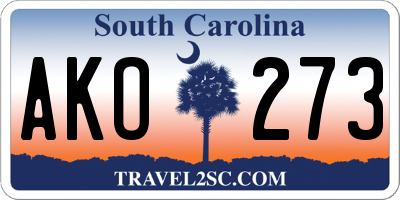 SC license plate AKO273