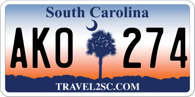 SC license plate AKO274
